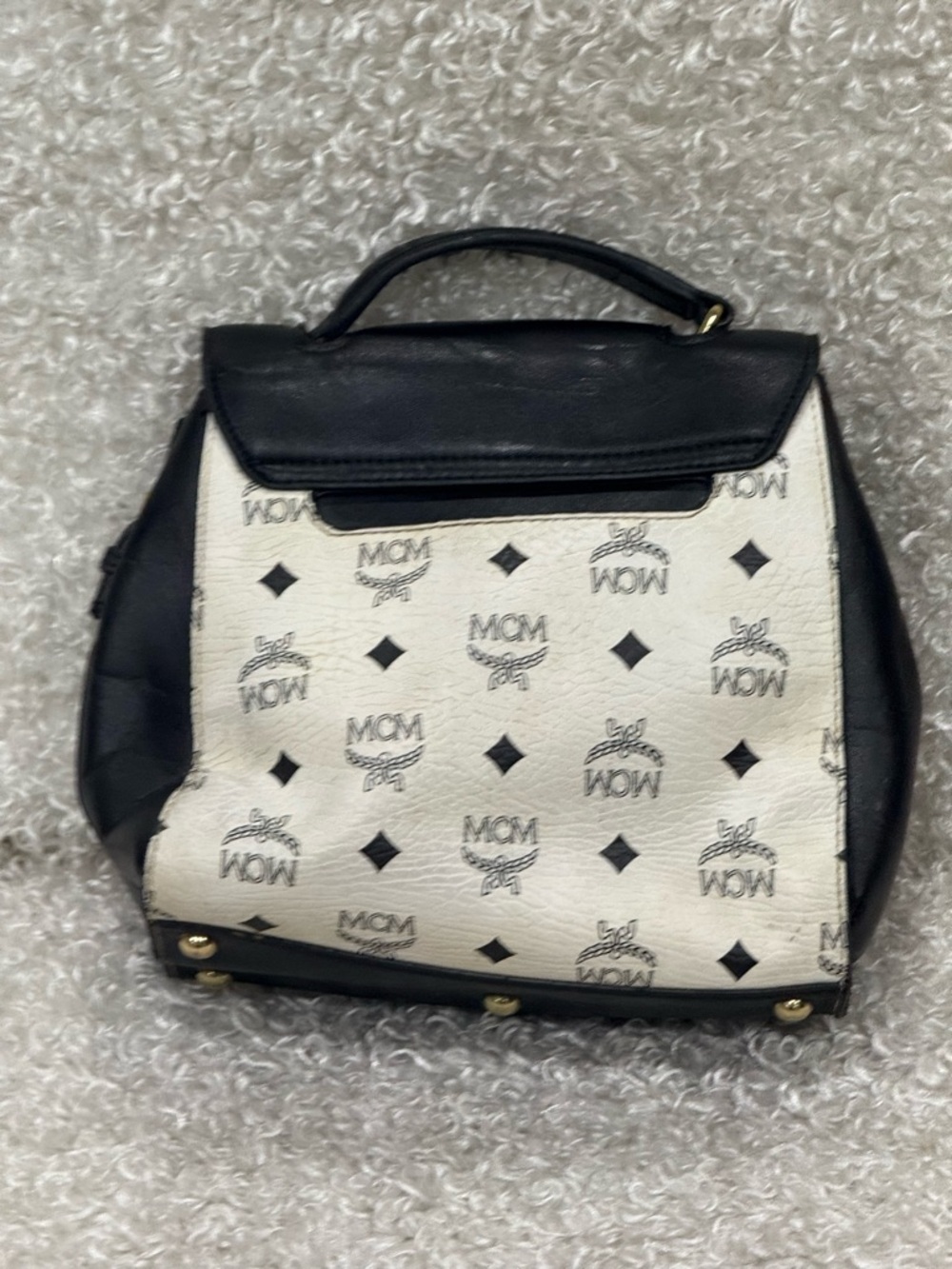 MCM Satchel Bag With Embellished Stones - Picture 4 of 15